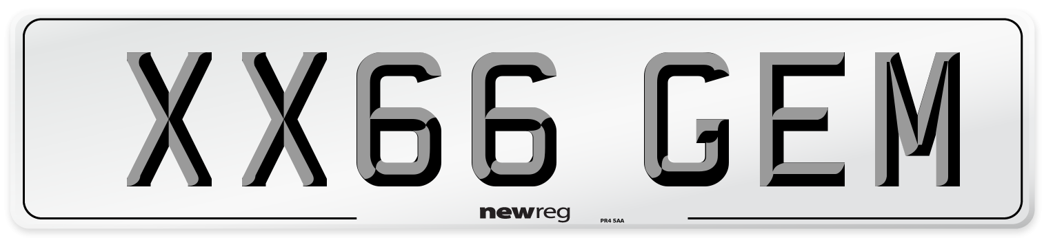 XX66 GEM Number Plate from New Reg